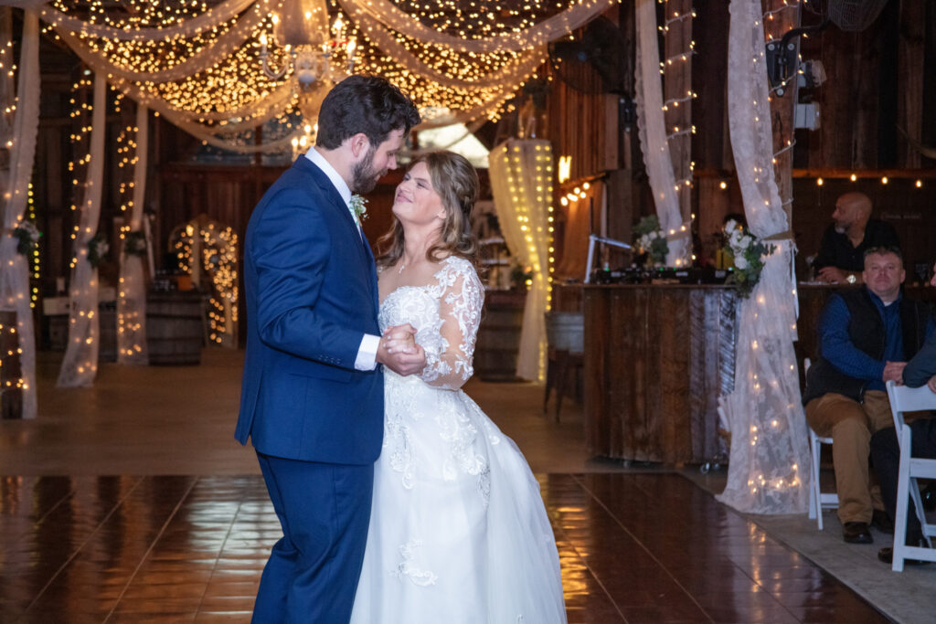 bride and grooms first dance